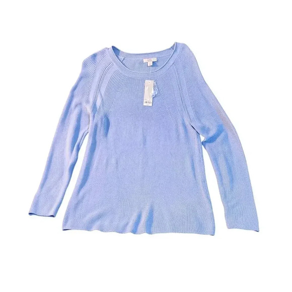 New Croft & Barrow Women's Size L Blue Knit Pullover Sweater Scoop Neck - Picture 1 of 9
